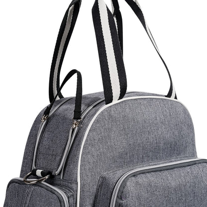 SUNVENO Signature Maternity Diaper bag - Grey + Stroller Hooks