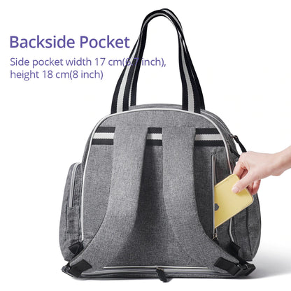 SUNVENO Signature Maternity Diaper bag - Grey + Stroller Hooks