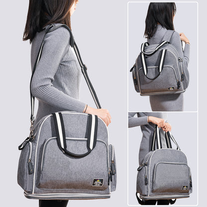 SUNVENO Signature Maternity Diaper bag - Grey + Stroller Hooks