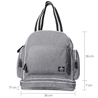 SUNVENO Signature Maternity Diaper bag - Grey + Stroller Hooks