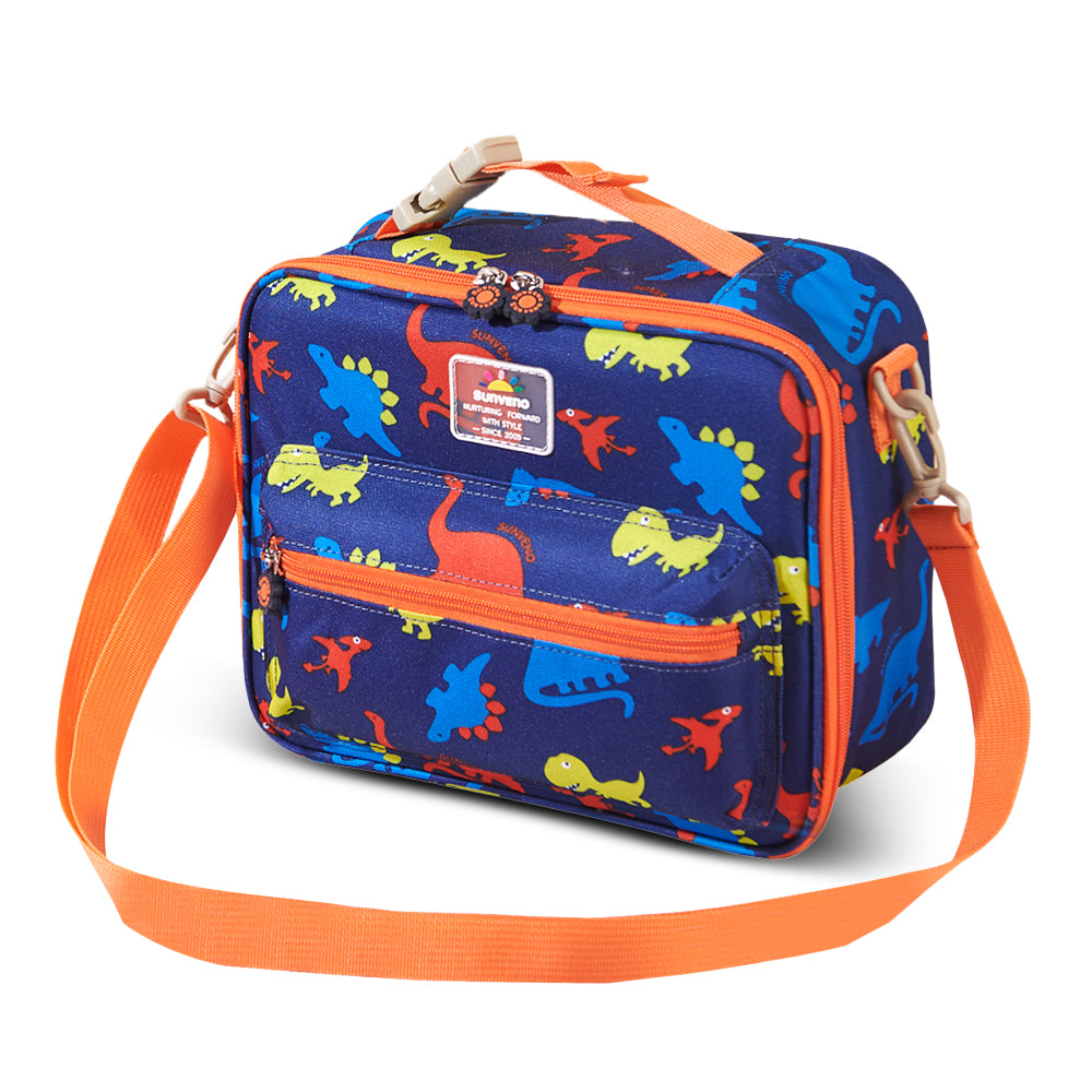SUNVENO Lunch Bag w/shoulder Strap - Dino Blue