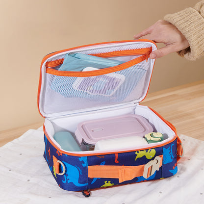 SUNVENO Lunch Bag w/shoulder Strap - Dino Blue