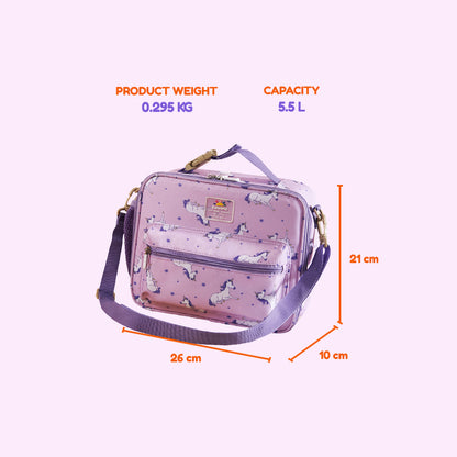 SUNVENO Lunch Bag w/shoulder Strap - Unicorn Purple
