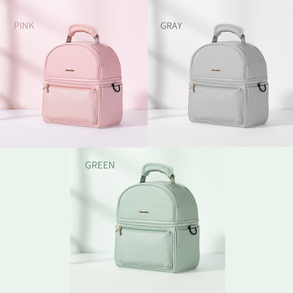 صن فينو - حقيبة غداء معزولة مع علبة حرارية - رمادي