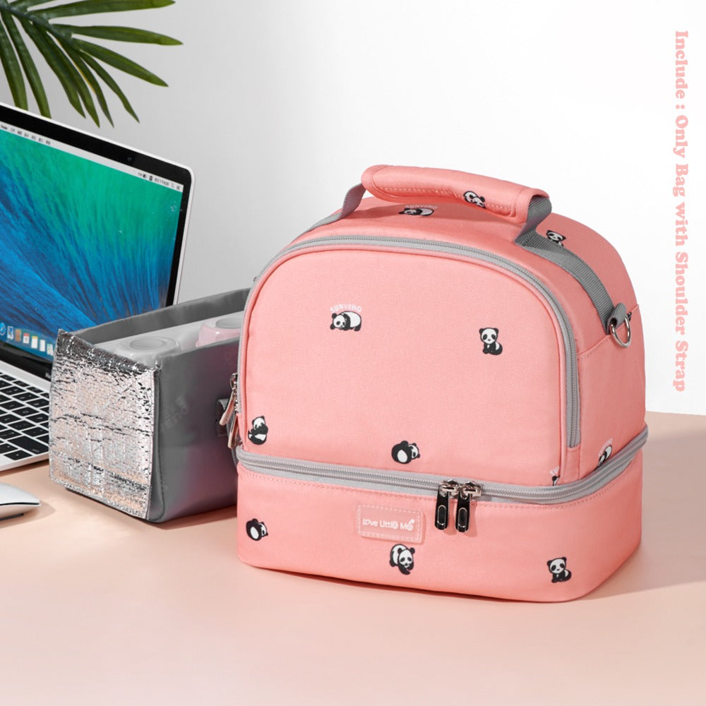 SUNVENO Love Little Me Insulated Bottle/Lunch Bag - Pink