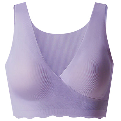 SUNVENO Maternity Cross - Fit Nursing & Sleep Bra (XL) - Purple