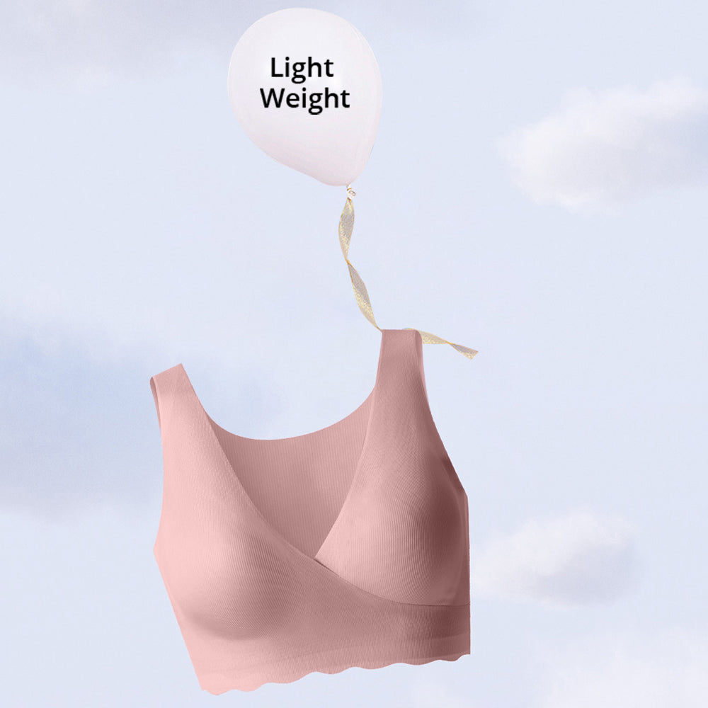 SUNVENO Maternity Cross - Fit Nursing & Sleep Bra (XXL) - Brown