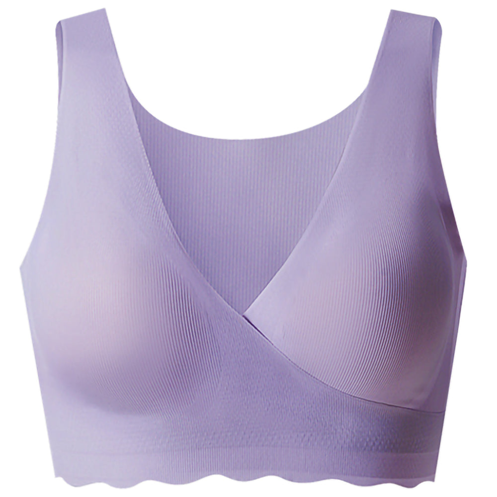 SUNVENO Maternity Cross - Fit Nursing & Sleep Bra (XXL) - Purple