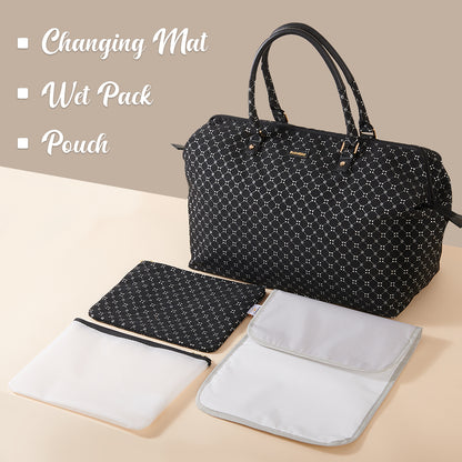 SUNVENO Mommy Fashion Diaper Bag - Black
