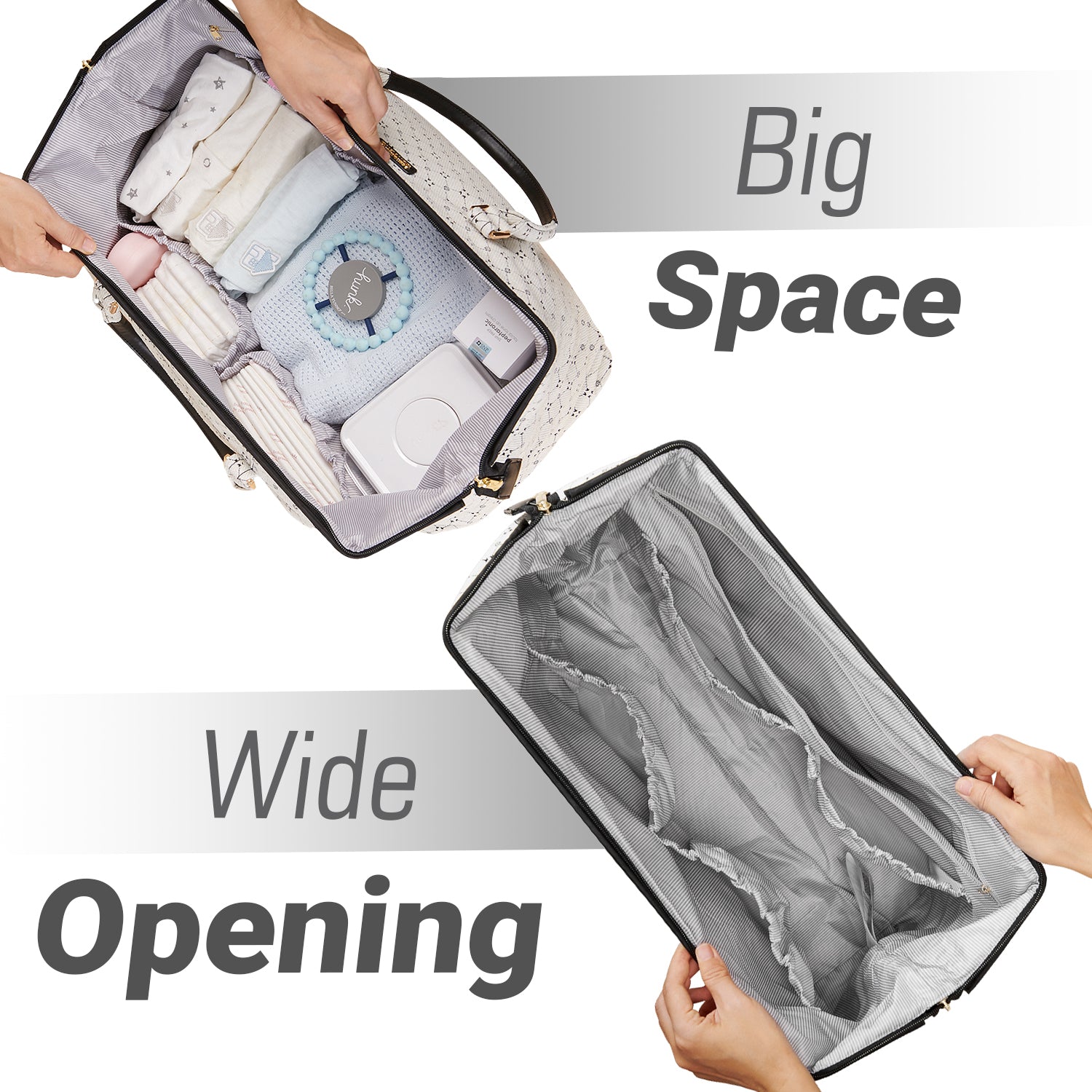 SUNVENO Mommy Fashion Diaper Bag - White