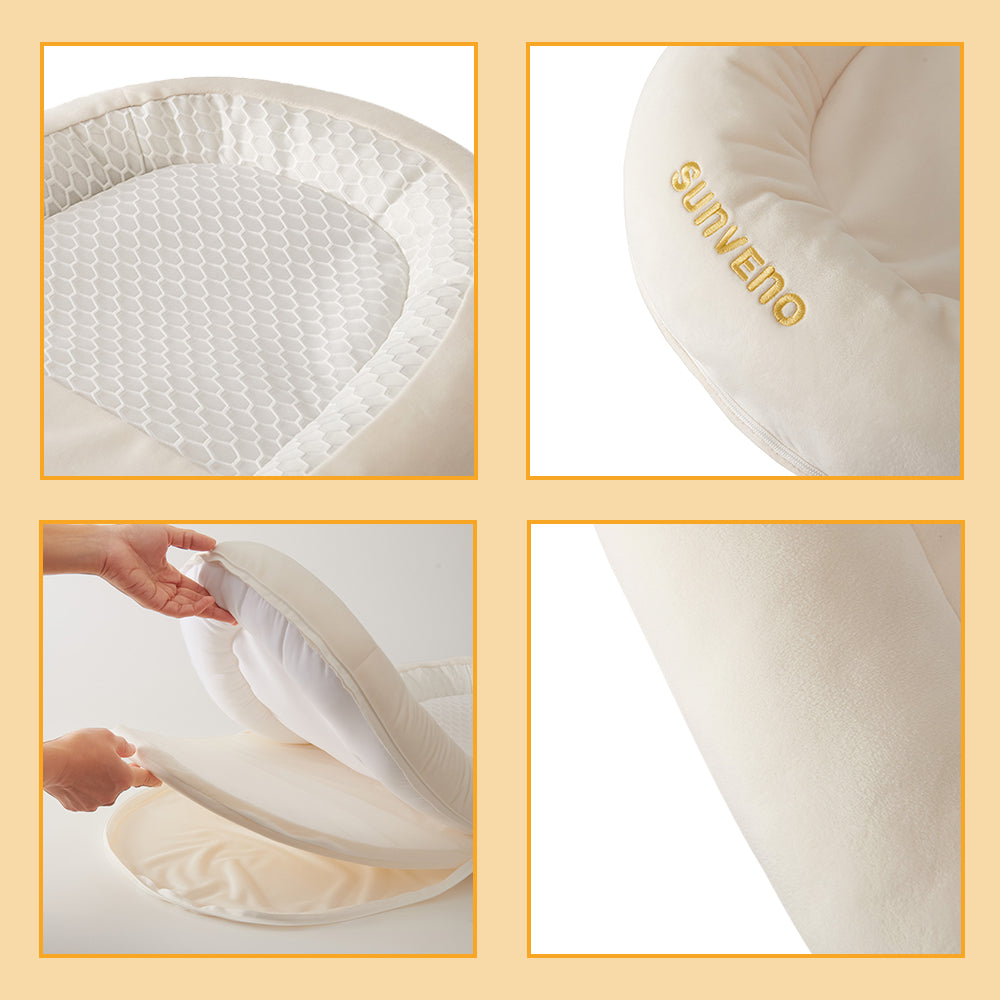 SUNVENO Newborn Baby Bed/Pod – White | Lightweight, Cozy & Safe for Infants (0–8 Months)