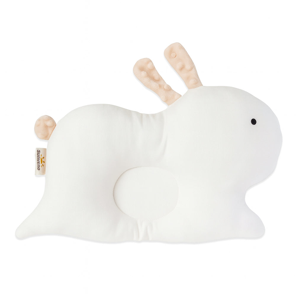 SUNVENO Head Shaper Pillow – Rabbit (White) | Soft, Supportive & Baby-Safe for 0–1 Year