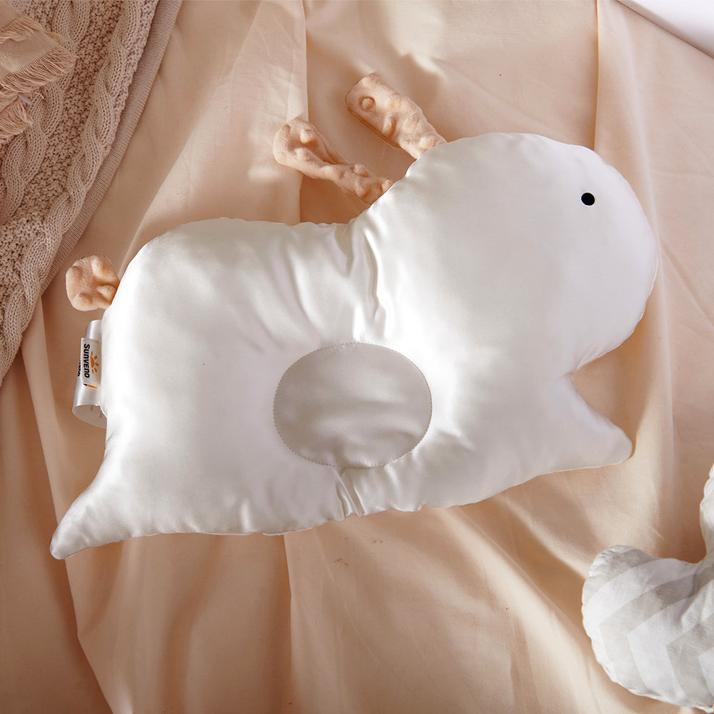 SUNVENO Head Shaper Pillow – Rabbit (White) | Soft, Supportive & Baby-Safe for 0–1 Year