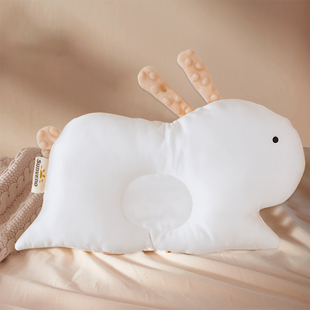 SUNVENO Head Shaper Pillow – Rabbit (White) | Soft, Supportive & Baby-Safe for 0–1 Year
