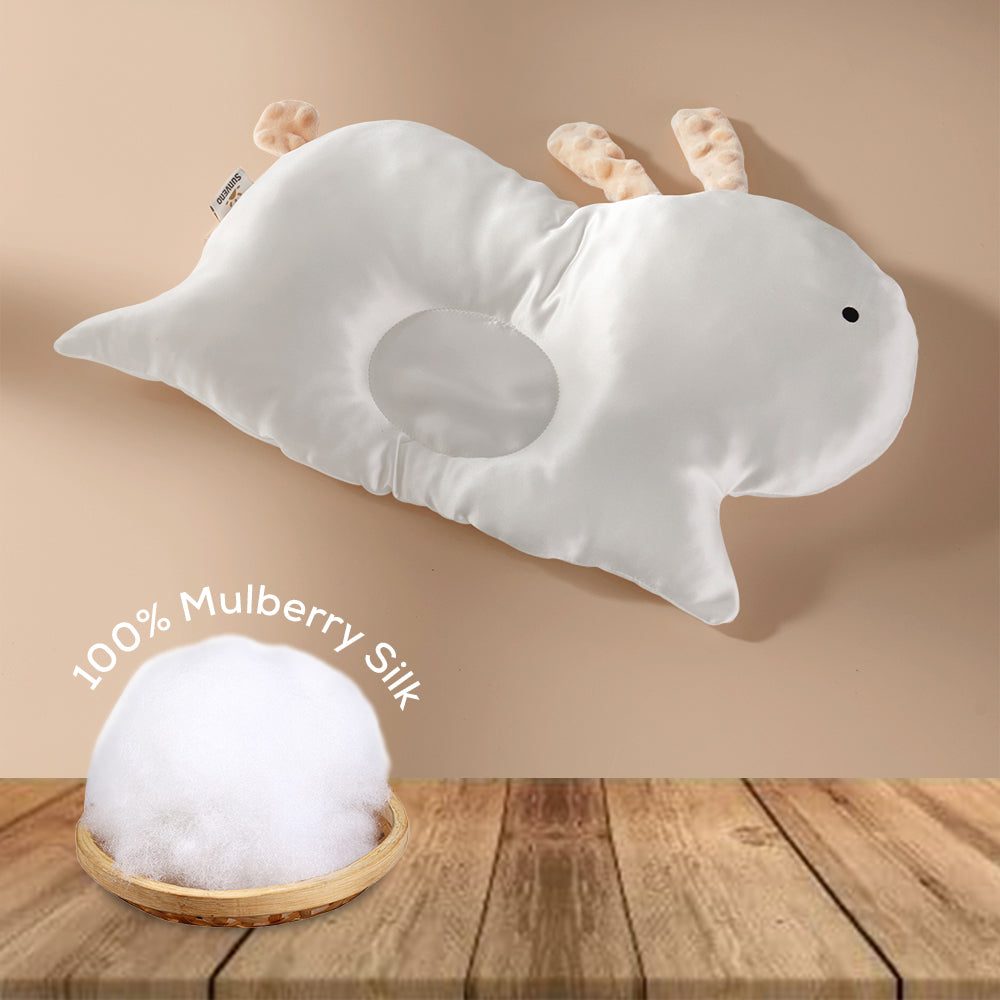 SUNVENO Head Shaper Pillow – Rabbit (White) | Soft, Supportive & Baby-Safe for 0–1 Year