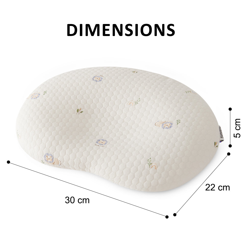 Sunveno Baby Head Shaping Pillow – Breathable Anti-Flat Head Infant Support Pillow, White