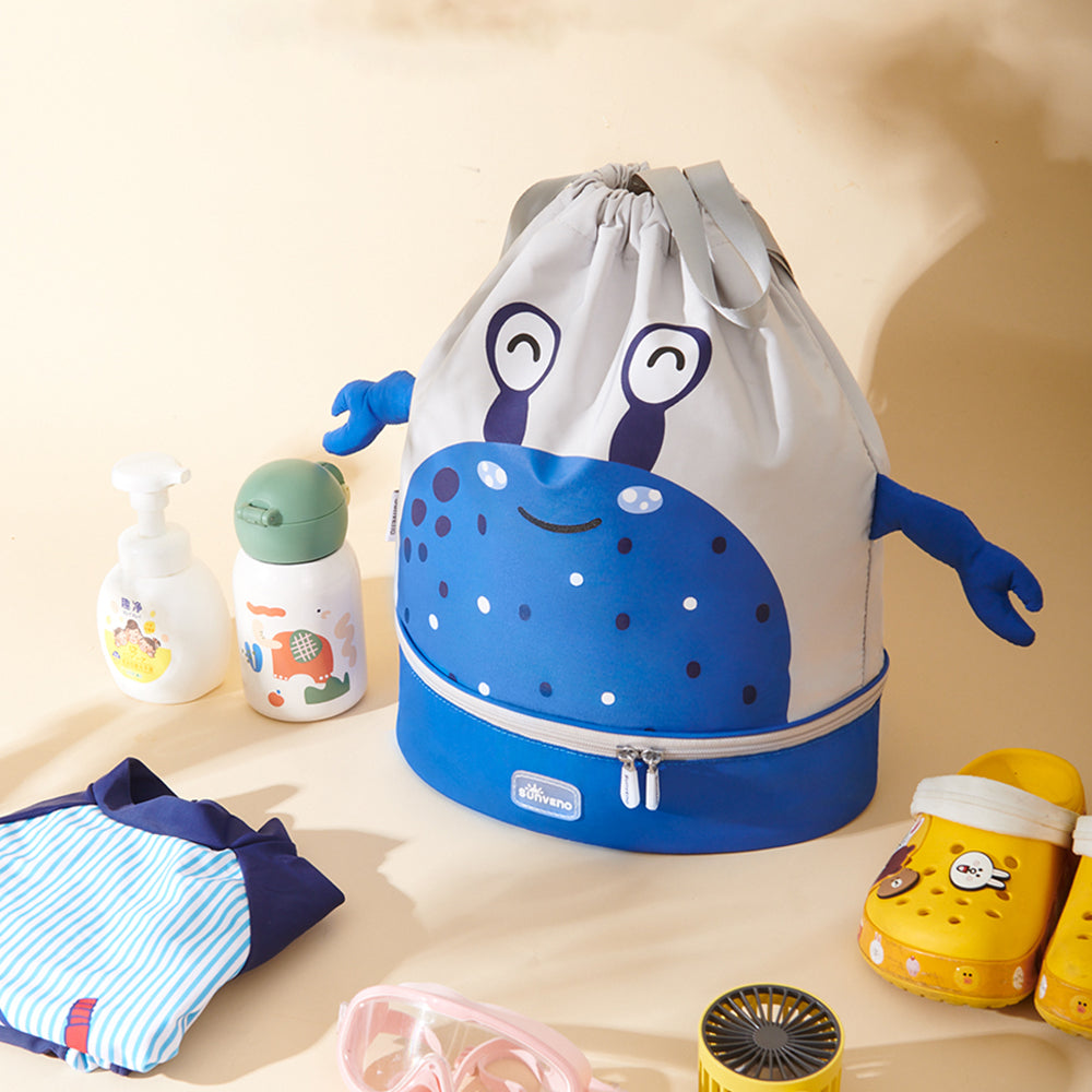 SUNVENO Sling 3D School/Swimming Bag w/Shoe Compartment - Blue