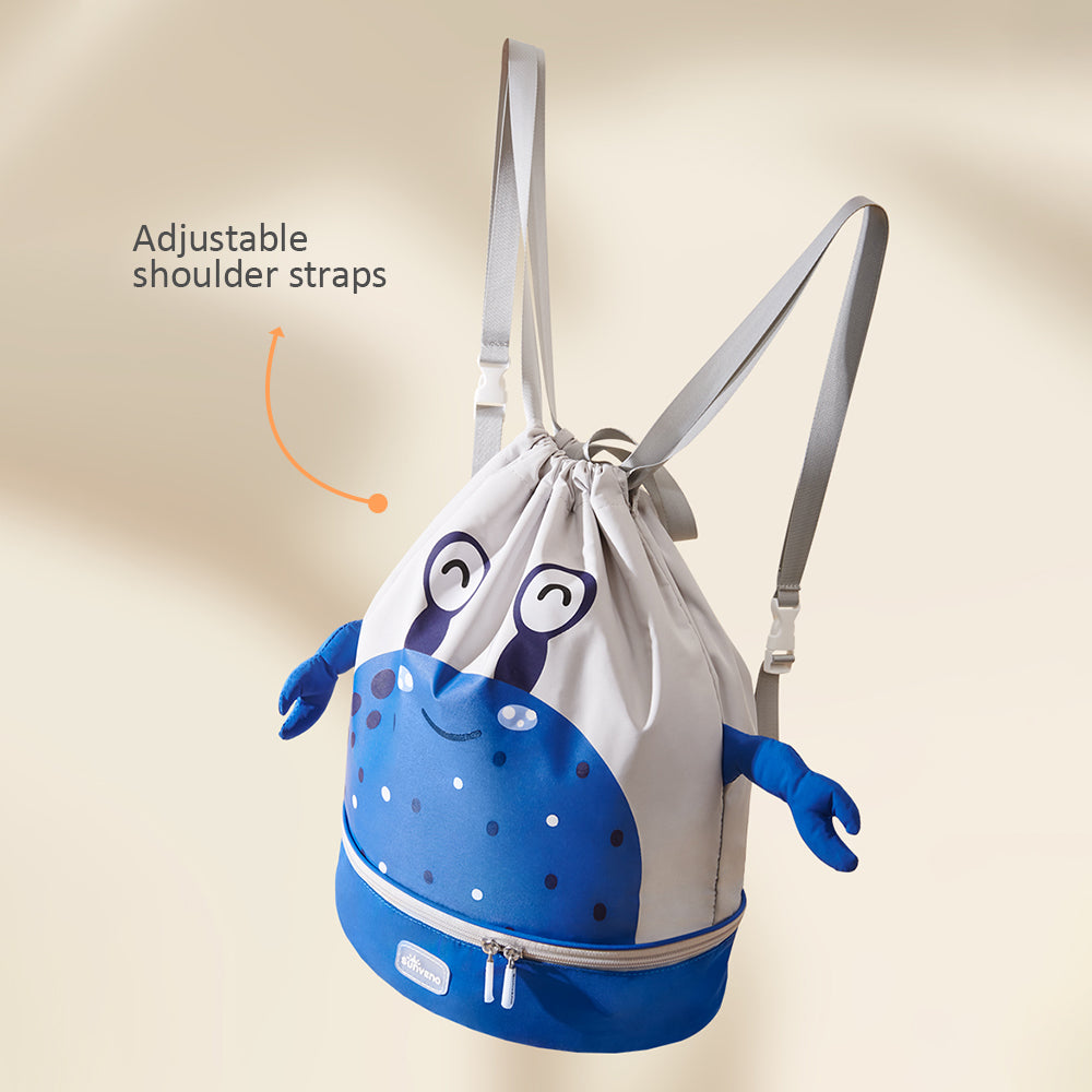 SUNVENO Sling 3D School/Swimming Bag w/Shoe Compartment - Blue