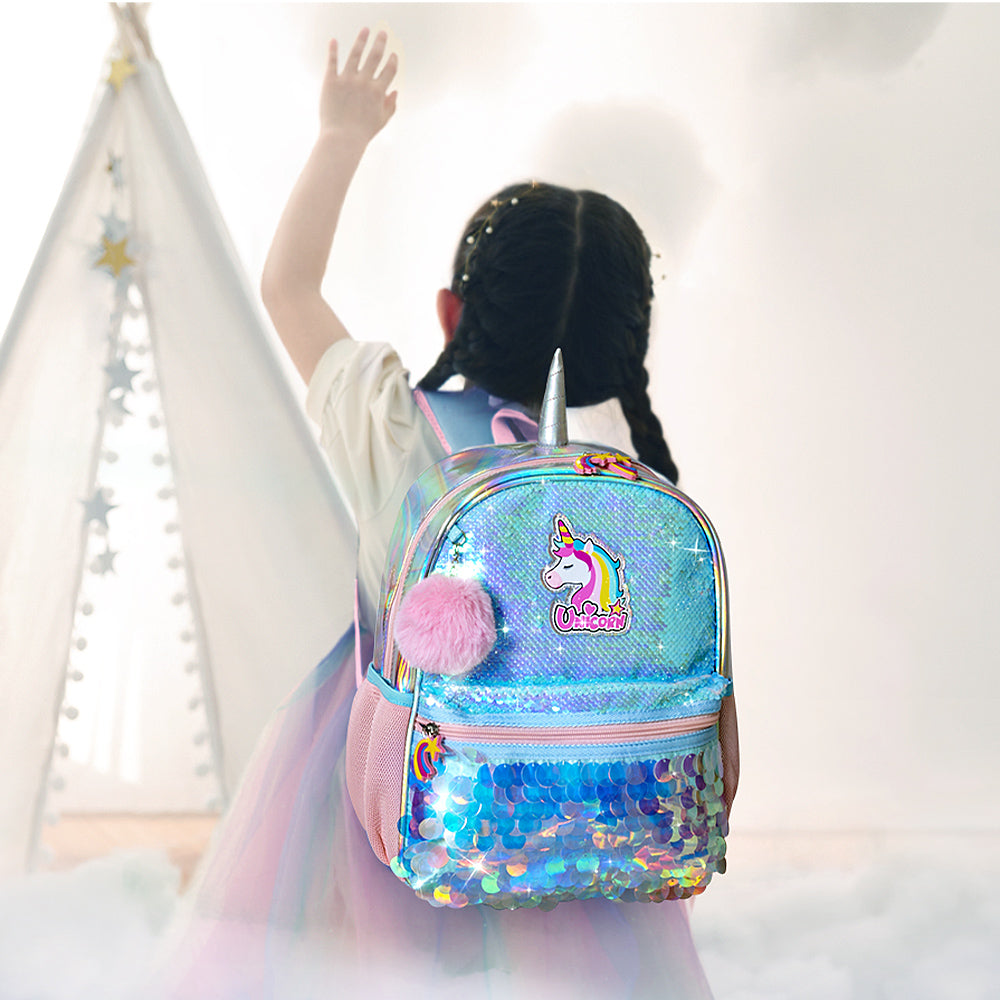 SUNVENO Unicorn Sparkle Backpack - Green