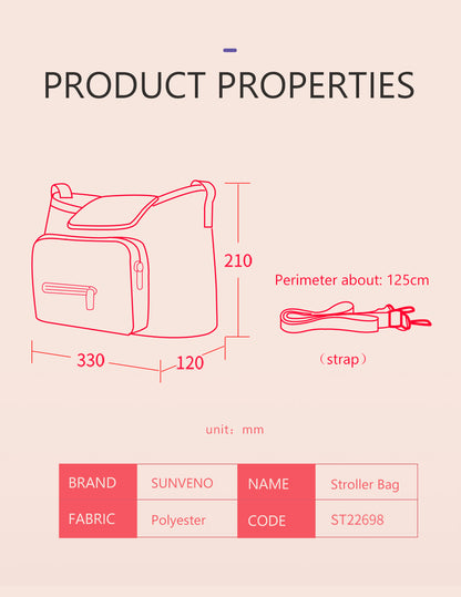 SUNVENO Baby Stroller Organizer/Bag - Yellow wave
