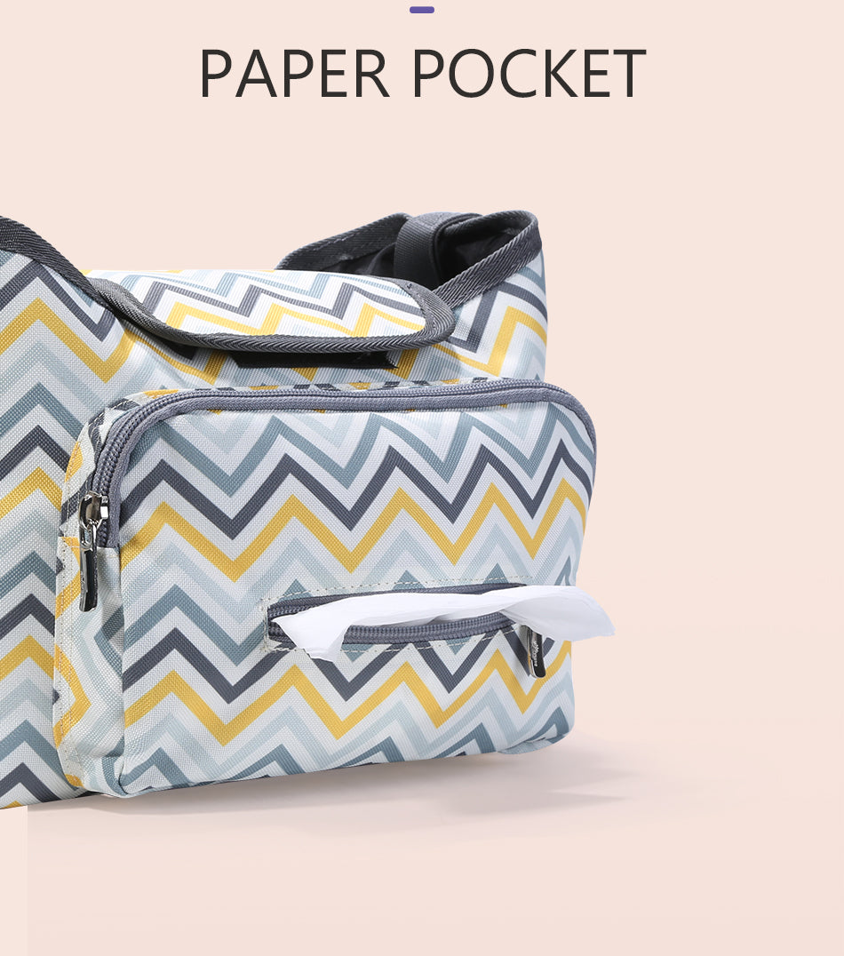 SUNVENO Baby Stroller Organizer/Bag - Yellow wave