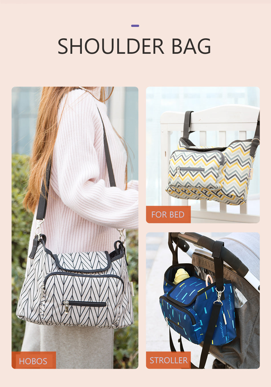 SUNVENO Baby Stroller Organizer/Bag - Yellow wave