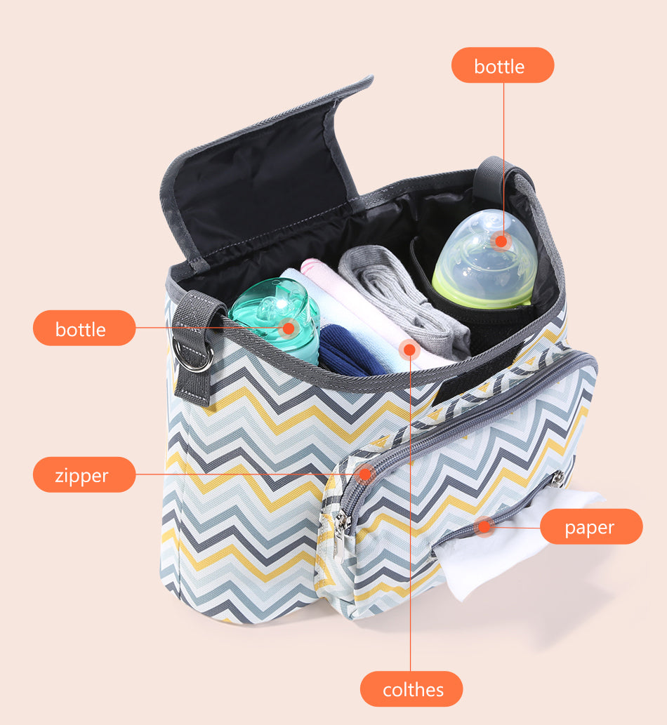 SUNVENO Baby Stroller Organizer/Bag - Yellow wave