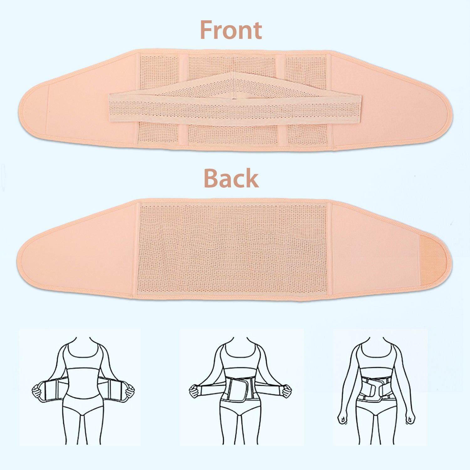 SUNVENO دعامة بطن للأمومة بمقبض متقاطع - بيج، مقاس 2XL