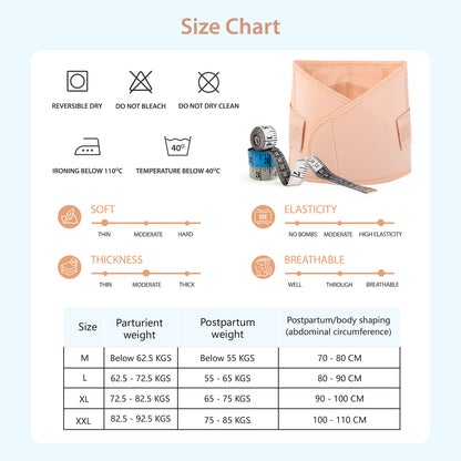 SUNVENO دعامة بطن للأمومة بمقبض متقاطع - بيج، مقاس 2XL