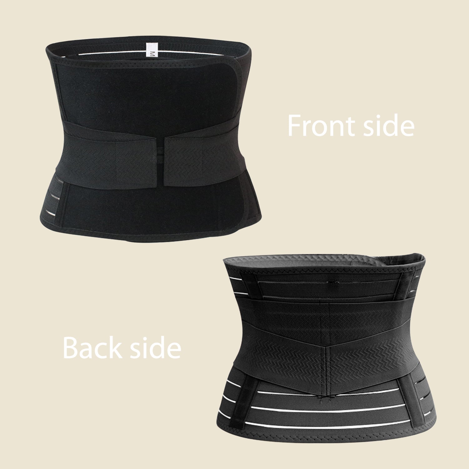 حزام دعم البطن SUNVENO للحمل بمقبض متقاطع - أسود، مقاس متوسط