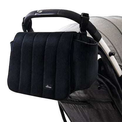 SUNVENO Velvet Stroller Diaper Bag - Black