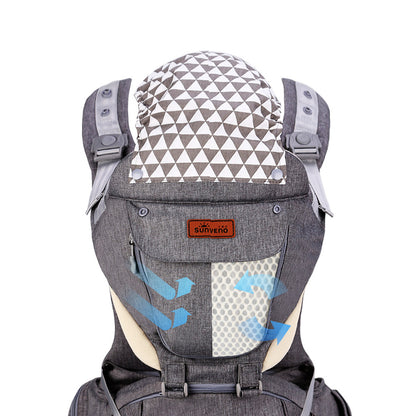 حاملة الأطفال المريحة من صن فينو بتصميم الكنغر - رمادية