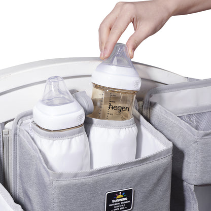 SUNVENO Baby Bedside Portable Crib Organizer - Grey