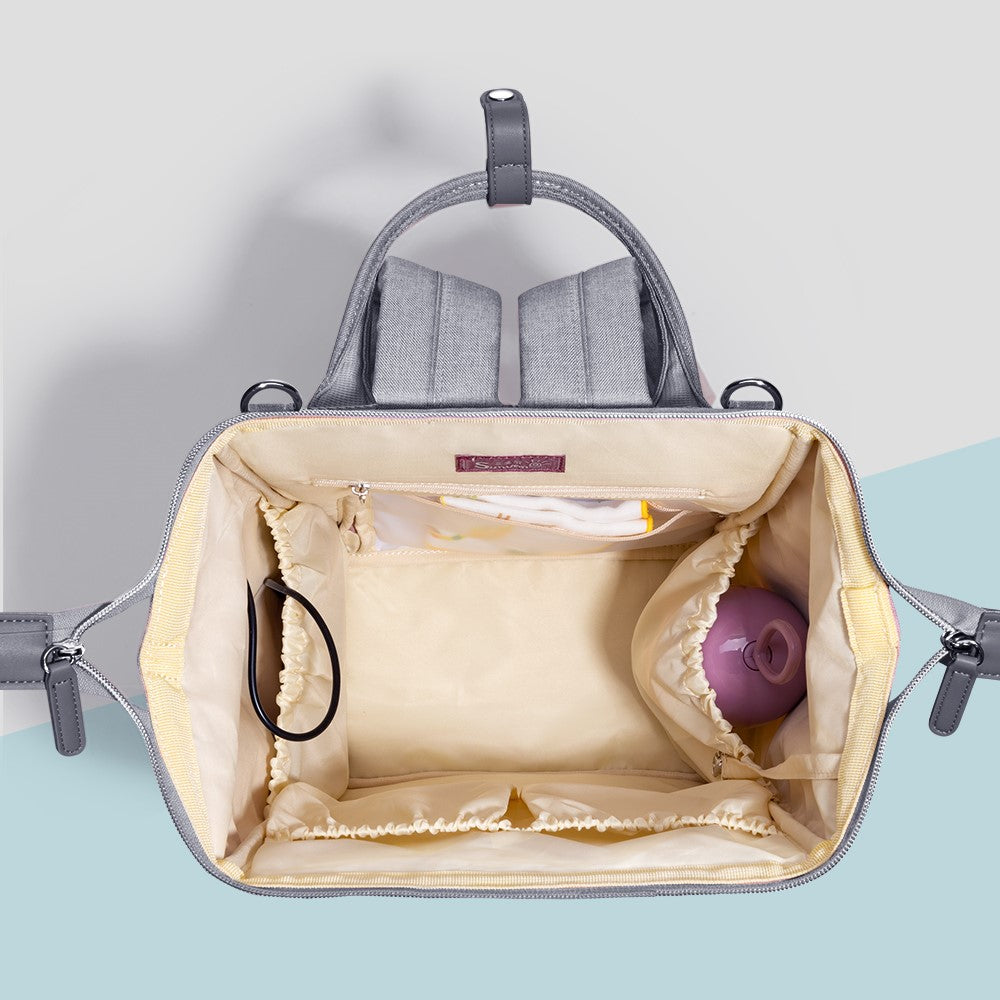 SUNVENO Diaper Bag - Nova Grey + Stroller Hooks