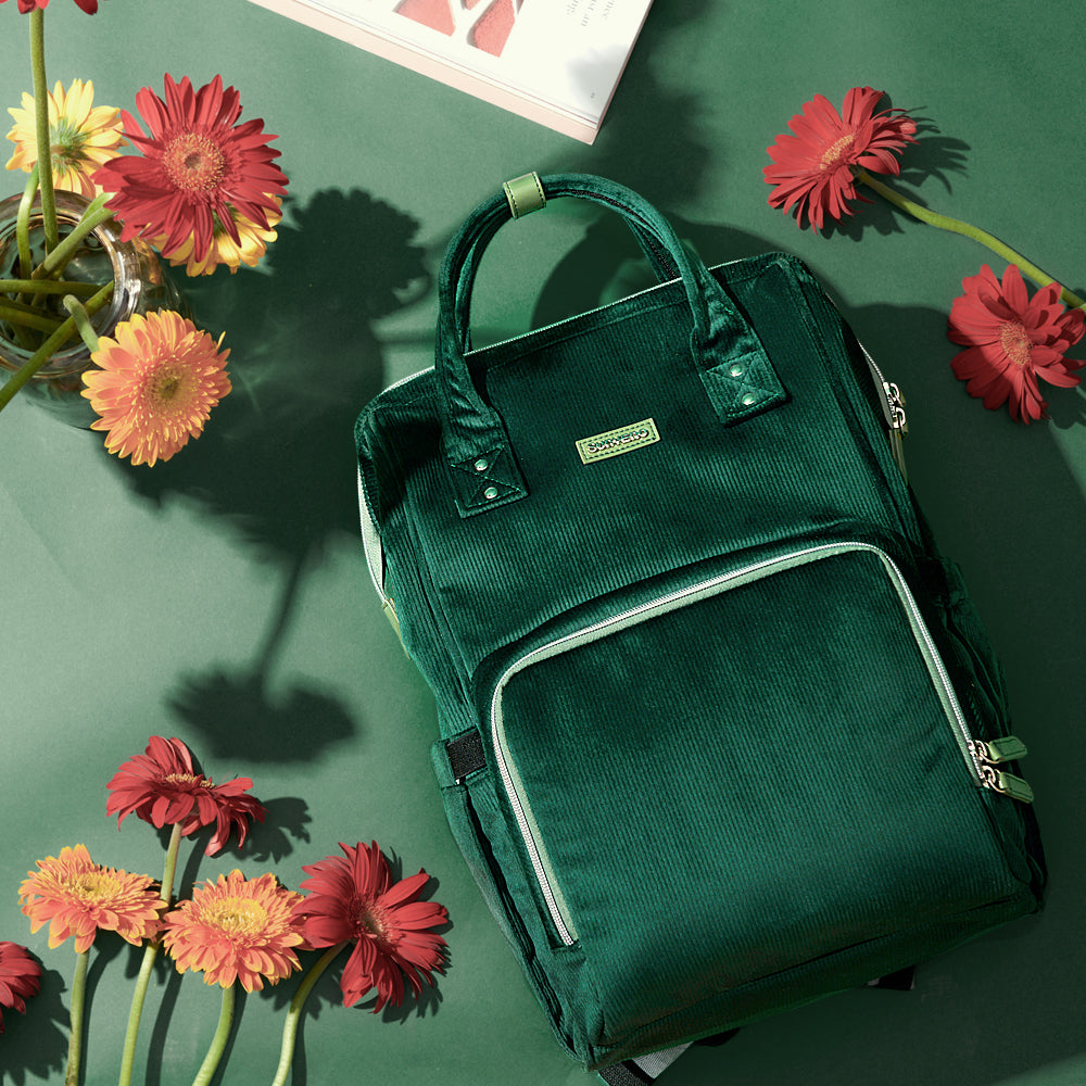 SUNVENO Diaper Bag Corduroy - Green