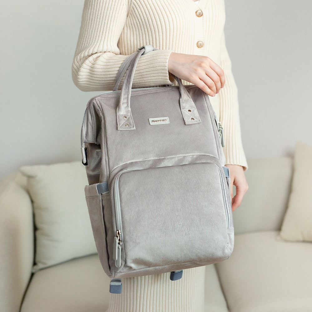 SUNVENO Diaper Bag Corduroy - Grey