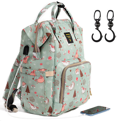 SUNVENO Diaper Bag Green Dream XL w/SUNVENO Stroller Hooks
