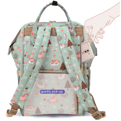SUNVENO Diaper Bag Green Dream XL w/SUNVENO Stroller Hooks