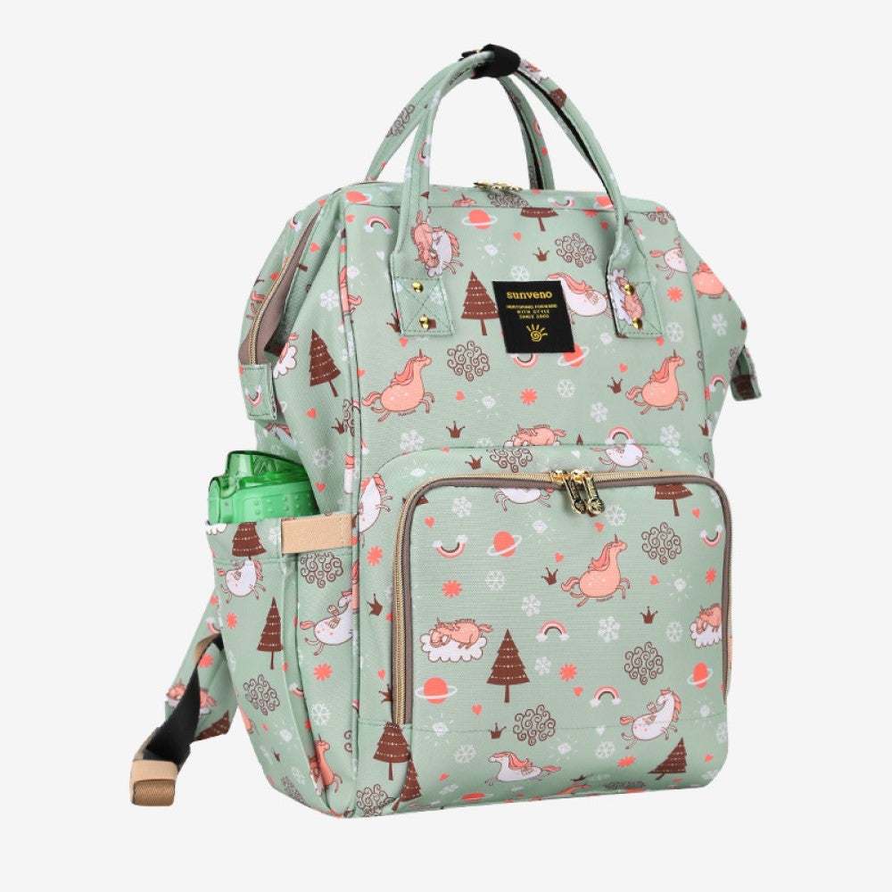 SUNVENO Diaper Bag Green Dream XL w/SUNVENO Stroller Hooks