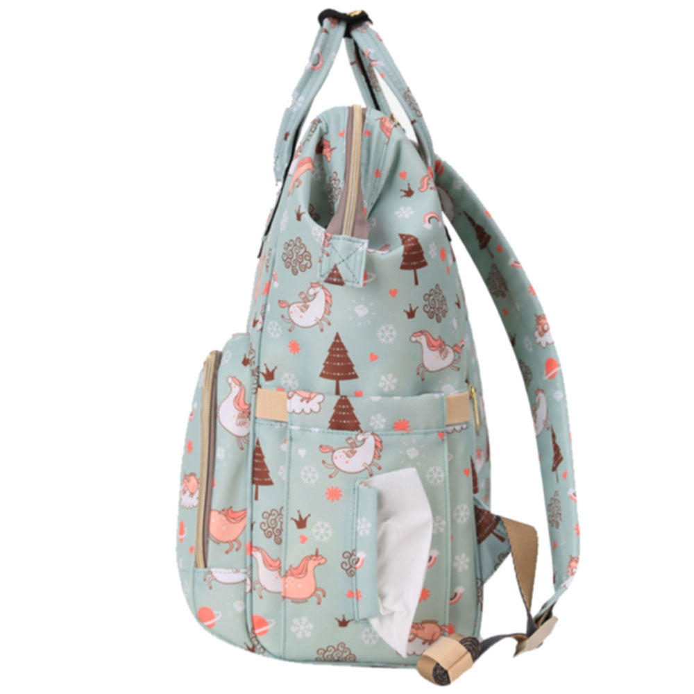 SUNVENO Diaper Bag Green Dream XL w/SUNVENO Stroller Hooks