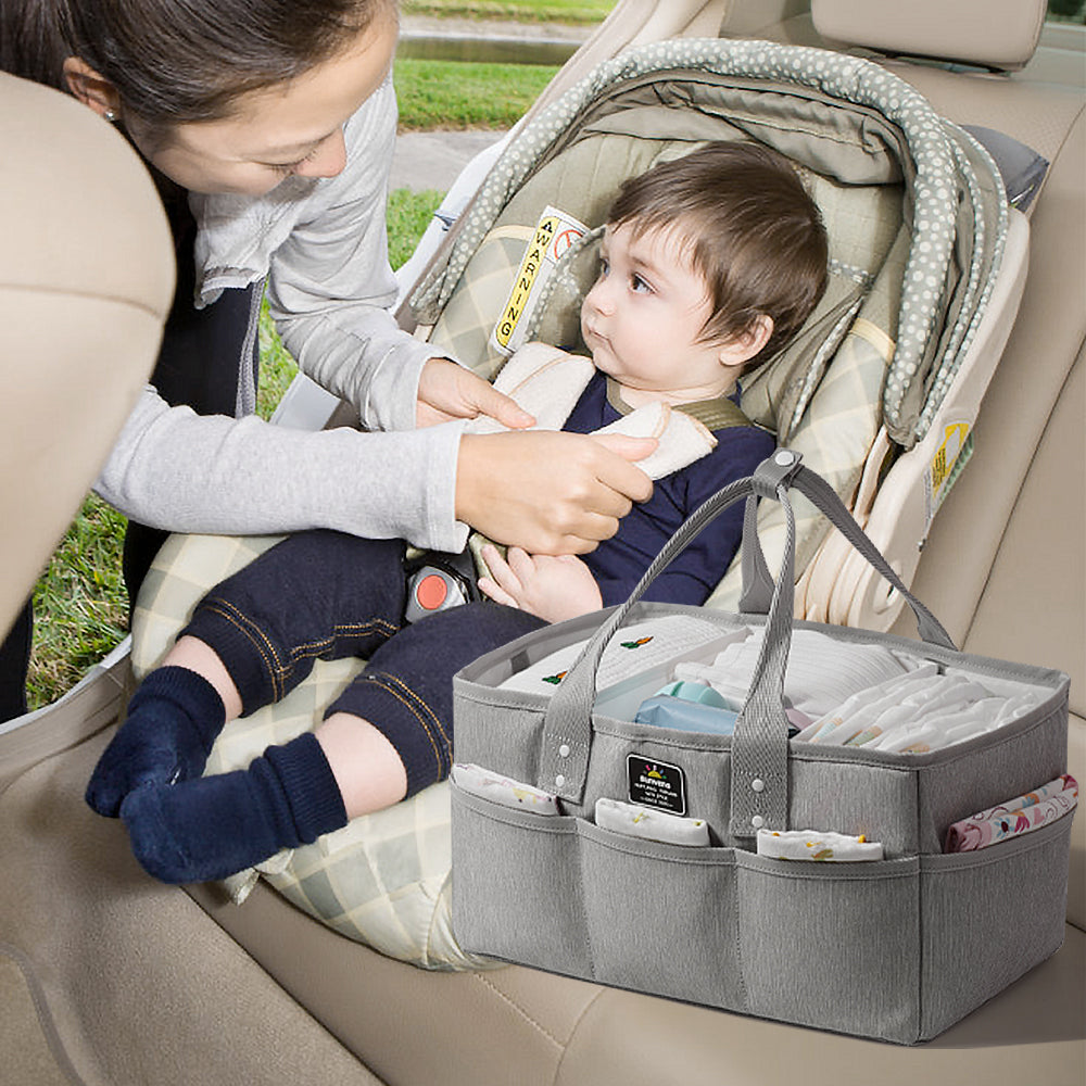 SUNVENO Diaper Bag + Diaper Caddy - Nova Grey