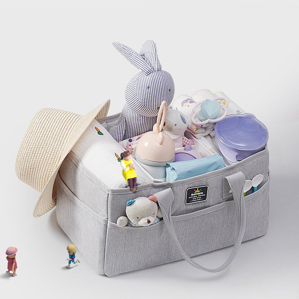 SUNVENO Diaper Bag + Diaper Caddy - Nova Grey