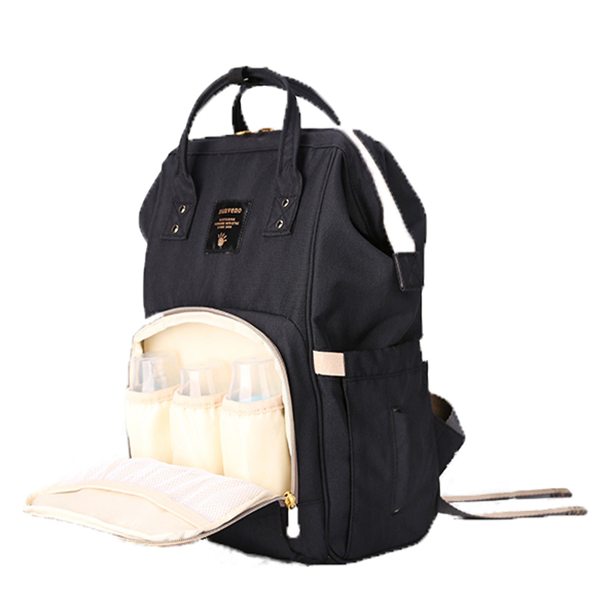 SUNVENO Diaper Bag with USB - Black