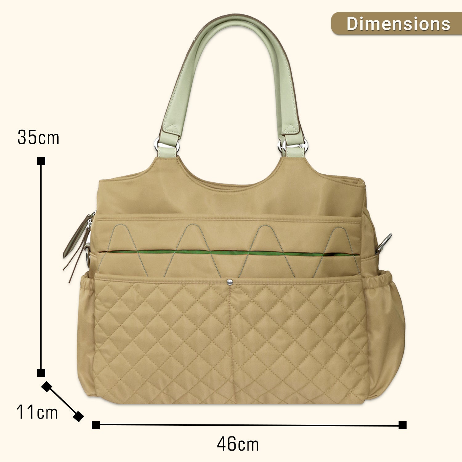 SUNVENO Fashion Diaper Bag - Khaki