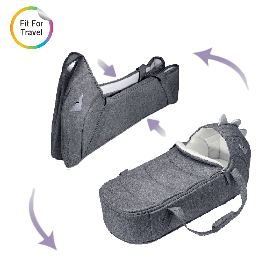 SUNVENO Foldable Travel Carry Cot - Grey