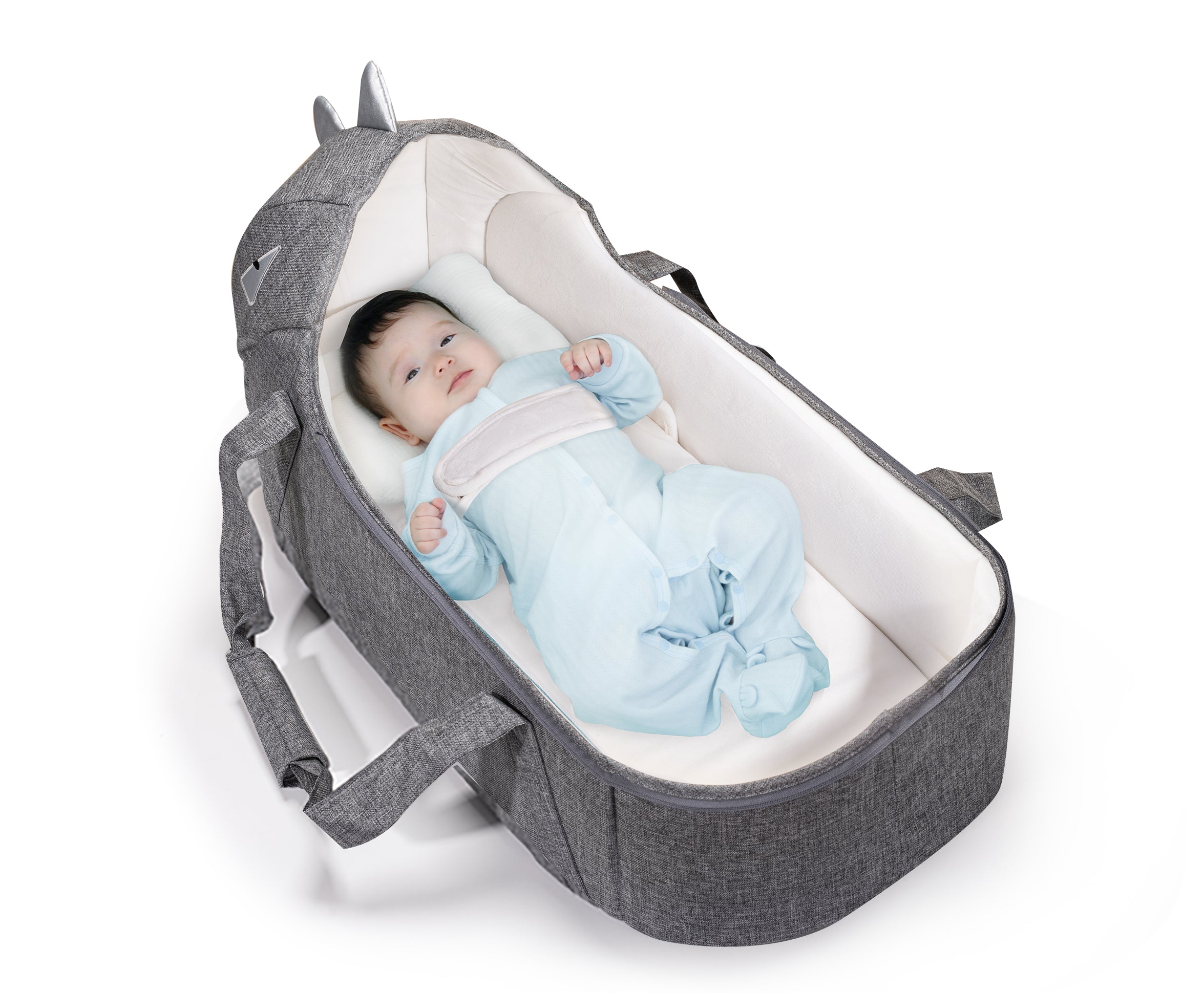 SUNVENO Foldable Travel Carry Cot - Grey