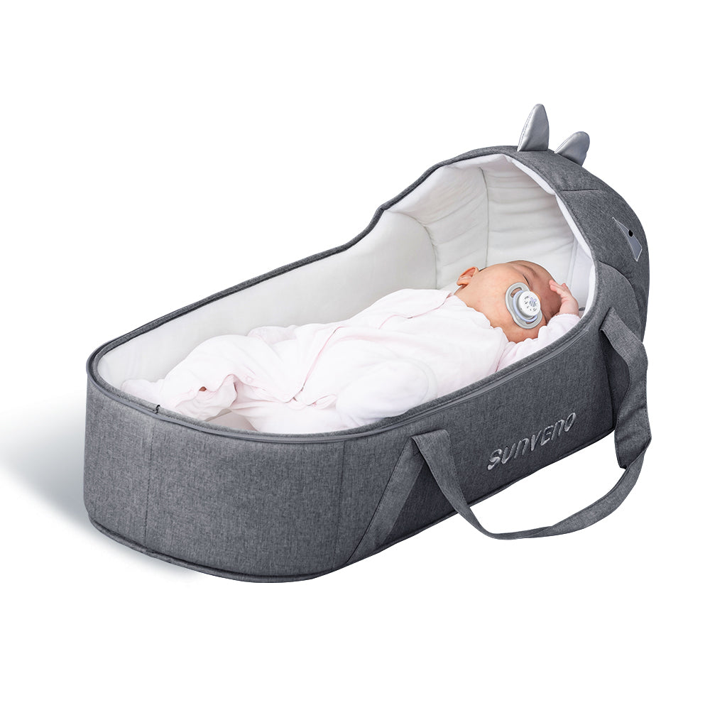 SUNVENO Foldable Travel Carry Cot - Grey