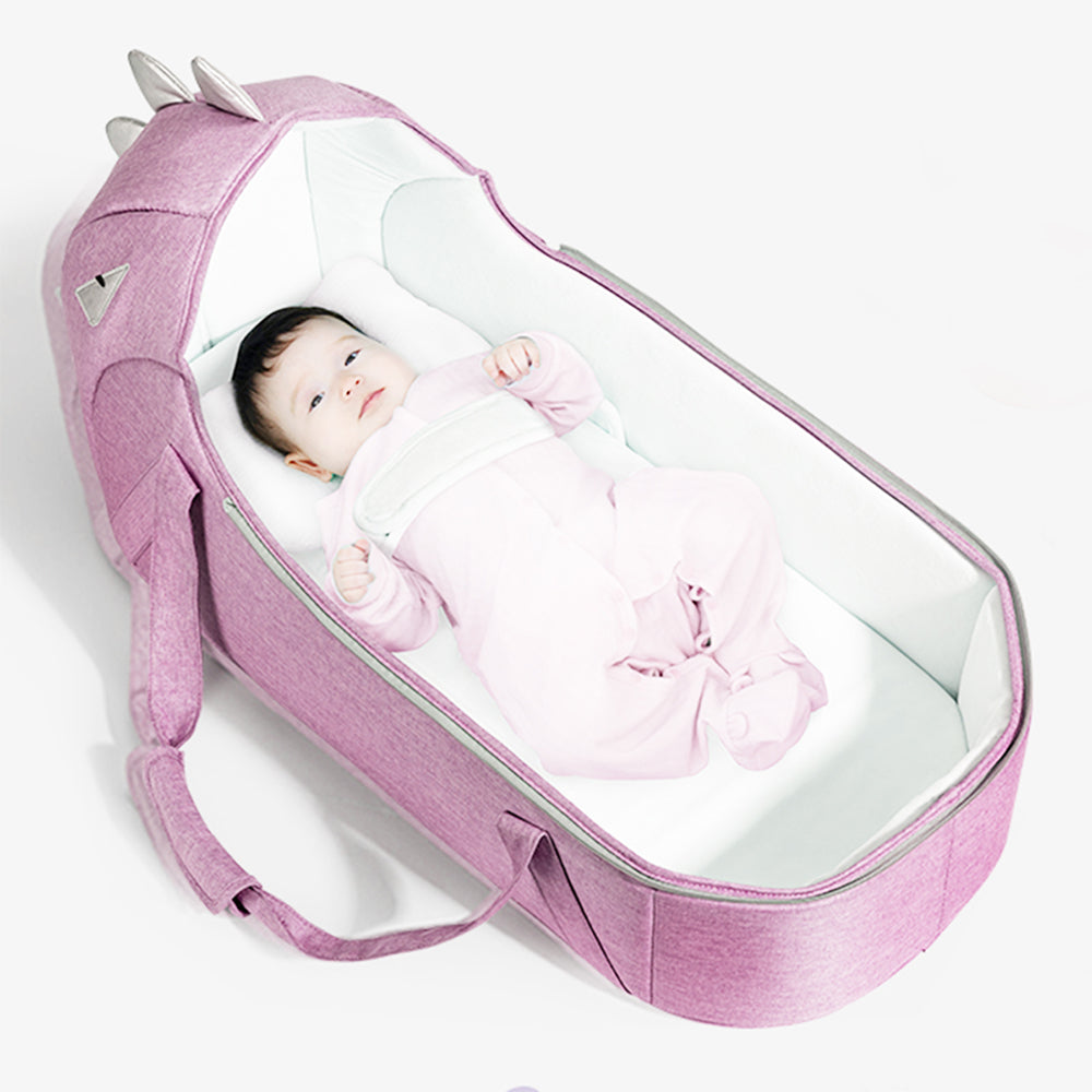 SUNVENO Foldable Travel Carry Cot - Pink