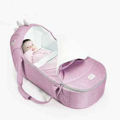 SUNVENO Foldable Travel Carry Cot - Pink
