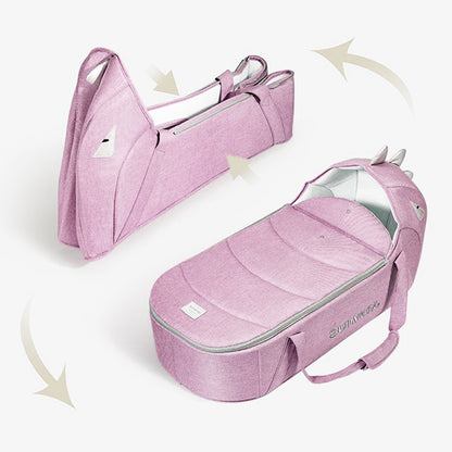 SUNVENO Foldable Travel Carry Cot - Pink